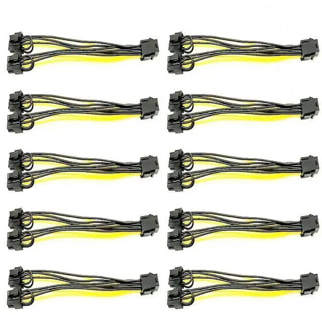 Main image of WRIARICH 5 Pack PCI-E 6Pin to Dual 6+2Pin GPU Power Splitter Cables PCI Express 6 Pin to Dual 8 Pin Video Card Power Cord