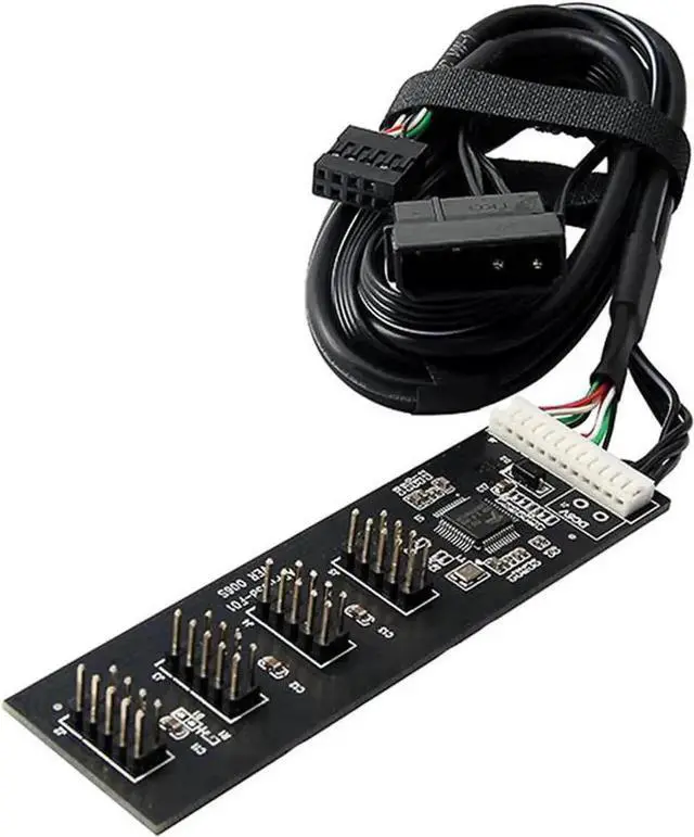 Main image of WRIARICH 4-Port USB 2.0 9Pin Header Splitter Hub, 1 to 4 Internal Motherboard USB 9Pin Extension Adapter with Molex Power & 1.64FT Cable