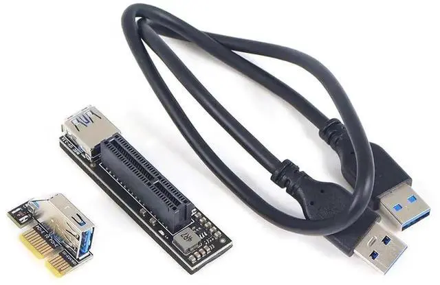 Alt view image 6 of 6 - WRIARICH PCIe X1 to X4 Riser Card, USB 3.0 & SATA Expansion Adapter Card