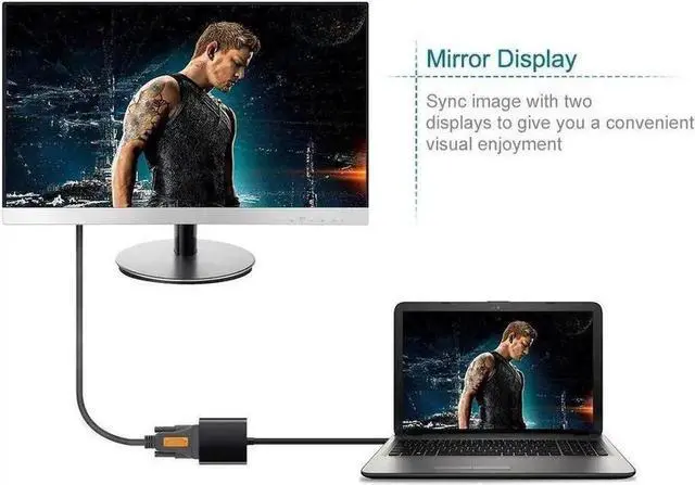 Alt view image 4 of 7 - WRIARICH Black USB 3.0 to VGA Multi-Monitor Adapter, Plug-and-Play Display Converter for Windows 7/8/8.1/10, No CD Driver Required