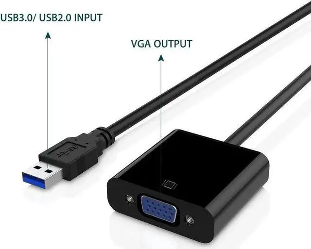 Alt view image 7 of 7 - WRIARICH Black USB 3.0 to VGA Multi-Monitor Adapter, Plug-and-Play Display Converter for Windows 7/8/8.1/10, No CD Driver Required