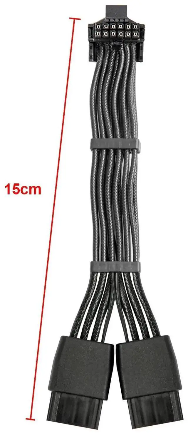 Alt view image 6 of 6 - Type B 90 Degree Right Angle 12VHPWR GPU Power Adapter Cable, PCIe 5.0 16Pin(12+4) Male to Dual 8Pin Female Extender, 16AWG High Current Wire, Compatible with RTX 3090Ti/4070Ti/4080/4090 Graphics Card