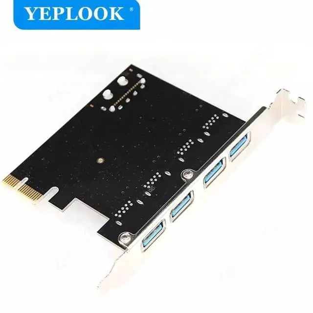 Alt view image 5 of 5 - WRIARICH PCIe X1 USB 3.0 Expansion Card with VIA VL805 Chip, 4-Port 5Gbps PCI Express Hub Adapter with IDE 4Pin Power Connector for Desktop PC