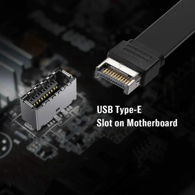 Alt view image 5 of 6 - WRIARICH 57cm USB 3.1 Gen2 Type-E to Type-C Front Panel Extension Cable, 10Gbps Internal Adapter Cable with Mount Screw