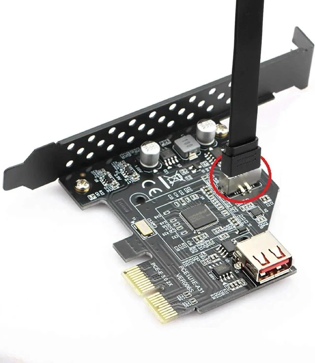 Alt view image 4 of 6 - WRIARICH 57cm USB 3.1 Gen2 Type-E to Type-C Front Panel Extension Cable, 10Gbps Internal Adapter Cable with Mount Screw