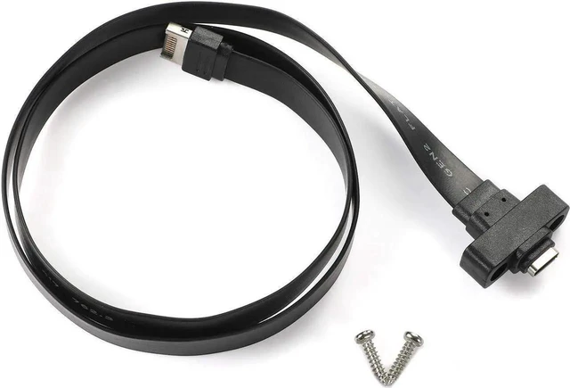 Alt view image 6 of 6 - WRIARICH 57cm USB 3.1 Gen2 Type-E to Type-C Front Panel Extension Cable, 10Gbps Internal Adapter Cable with Mount Screw