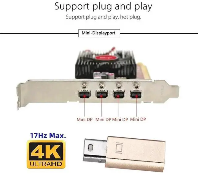 Alt view image 6 of 7 - WRIARICH Mini DP Dummy Plug Virtual Display Adapter, Headless Ghost Display Emulator Supports 2560x1600@60Hz for Mini DisplayPort Graphics Card Remote Access