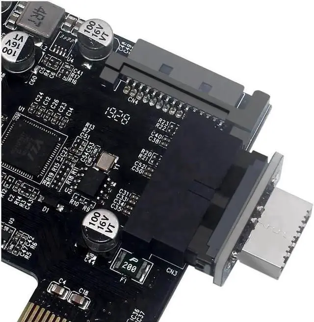 Alt view image 3 of 6 - WRIARICH Vertical USB 3.2 Gen1 20Pin to Gen2 Type-E Key-A Header Adapter, USB 3.0 20Pin to USB 3.1 Type-C Front Panel Header Converter for Motherboard