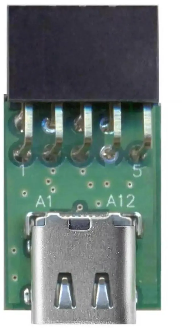 Main image of WRIARICH Single Port USB-C Female to Motherboard 9Pin/10Pin USB2.0 Header Adapter PCBA, USB3.1 Type-C Female to Internal 9PIN Splitter Support 480Mbps for PC Front Panel