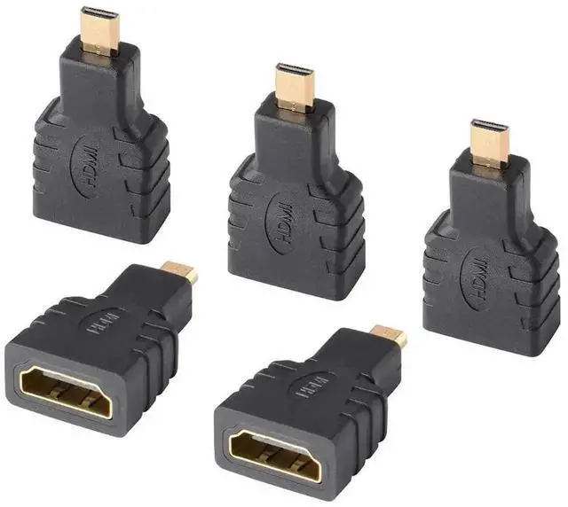 Main image of WRIARICH 5 Pack Micro HDMI Male to Standard HDMI Female Adapter, Gold-Plated Converter Compatible with Cameras, Smartphones & Portable Devices