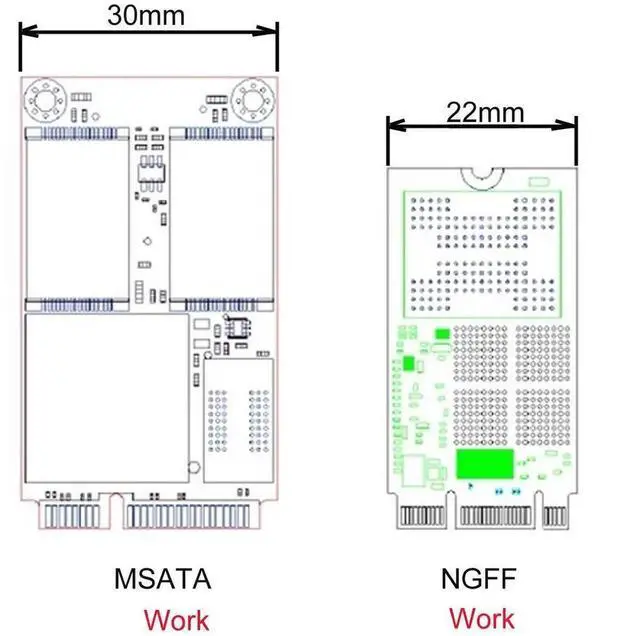 Alt view image 2 of 7 - WRIARICH 2-in-1 mSATA & NGFF B/M Key SATA SSD to 2.5 SATA 3.0 PCB Converter Adapter, Comes with USB 3.0 Data Cable for External Portable Storage