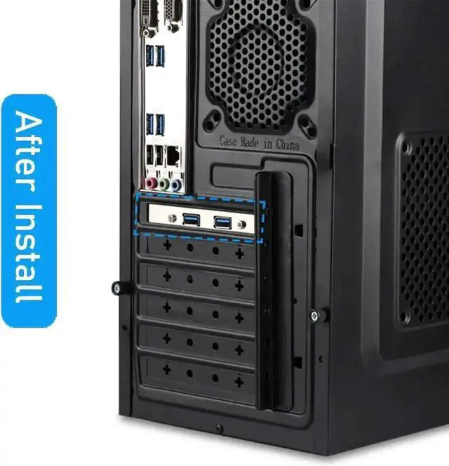 Alt view image 6 of 6 - WRIARICH 1.5ft USB 3.0 Back Panel Cable, Dual USB3.0 Female Ports to Motherboard 20Pin Header Adapter with PCI Slot Bracket