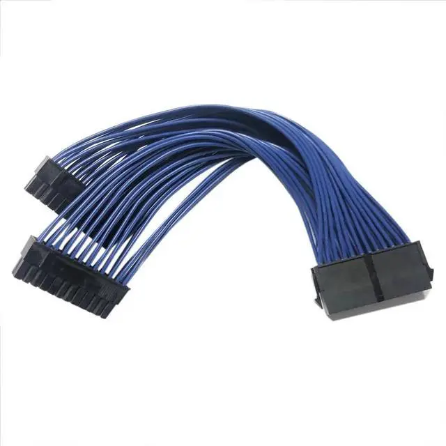Alt view image 6 of 7 - WRIARICH ATX 24Pin 1-to-2 Y-Splitter PSU Extension Cable, Male to Female Power Splitter Cord, 23.5cm Length Replacement Wire