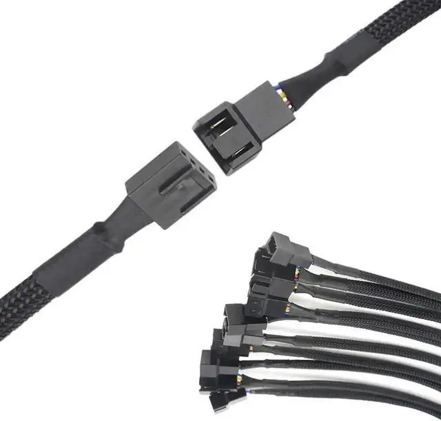 Alt view image 4 of 6 - WRIARICH 10 Pack 10 Inch 4-Pin PWM Fan Extension Cords for ATX PC Case Fans