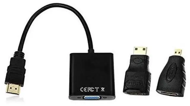 Alt view image 6 of 7 - WRIARICH Gold-Plated HDMI Male to VGA Female Adapter with Micro & Mini HDMI Converters for Laptop Monitor Projector Desktop PC