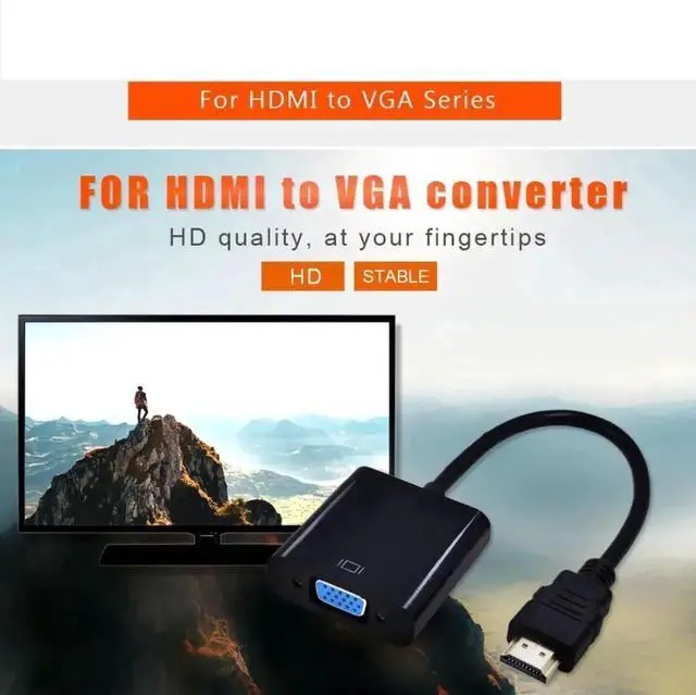 Alt view image 2 of 7 - WRIARICH Gold-Plated HDMI Male to VGA Female Adapter with Micro & Mini HDMI Converters for Laptop Monitor Projector Desktop PC