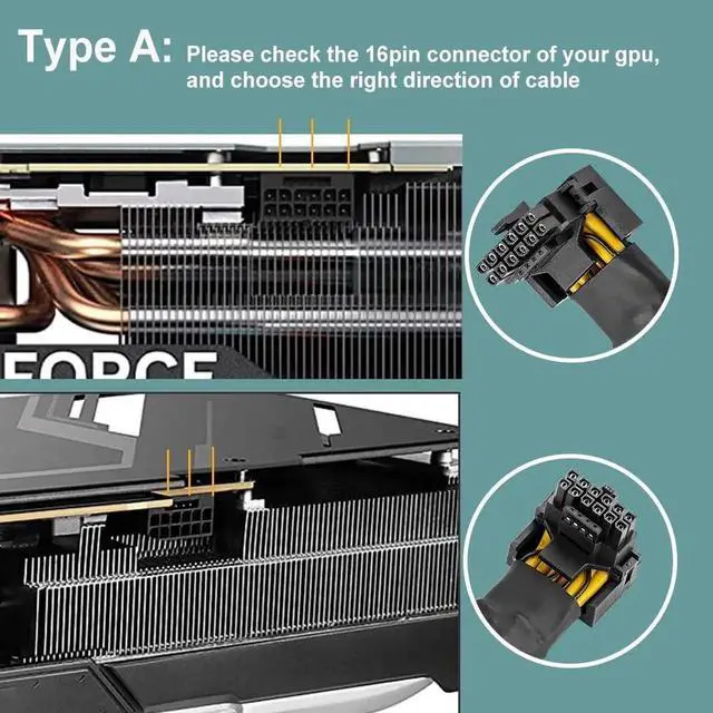 Alt view image 3 of 6 - WRIARICH Type A 90° Right Angle 12VHPWR 16Pin to 3×8Pin PCIe Power Extension Cable, 16AWG 600W PCIe 5.0, for RTX 4090/4080/3090Ti/4070Ti