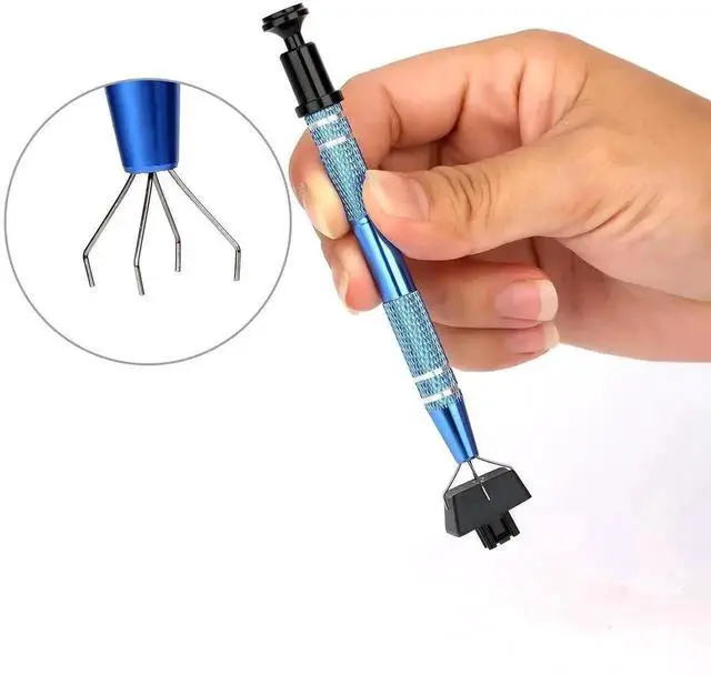 Alt view image 3 of 6 - WRIARICH Blue Mechanical Keyboard Maintenance Tool Kit, 4-in-1 Keycap & Switch Puller Set with Stem Holder and Lubrication Pen for Keyboard Modding