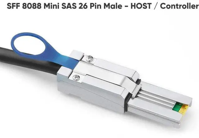 Alt view image 4 of 7 - WRIARICH 1M SFF-8088 26Pin External Mini SAS Male to 4 SATA 7Pin Female Breakout Cable, 3.3FT External RAID Controller to Hard Drive Backplane Cable