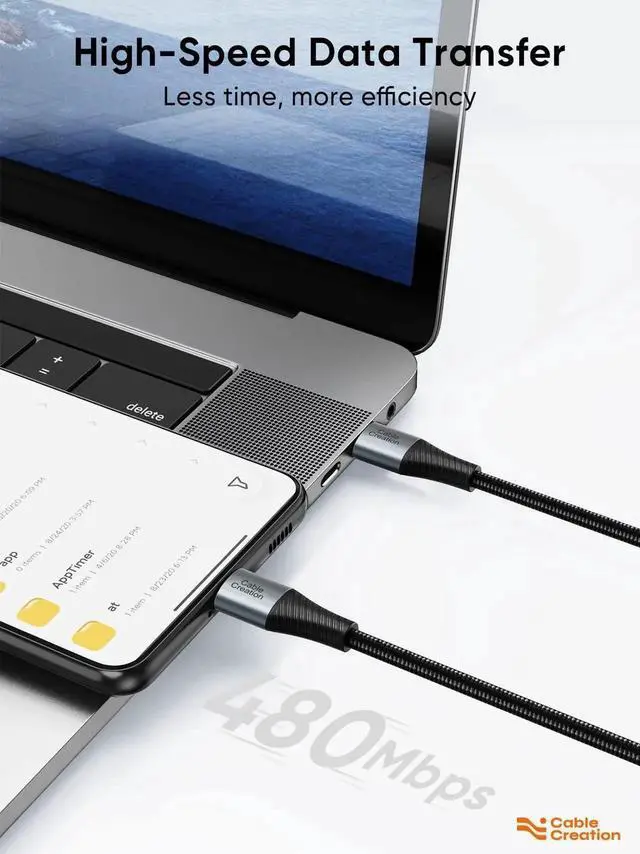 Alt view image 5 of 7 - WRIARICH 2 Pack 0.8FT Double-Braided USB-C to USB-C Short Cable, Fast Charging Cord for Galaxy, MacBook, iPad mini 6