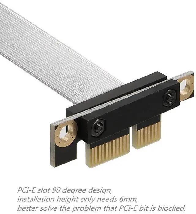 Alt view image 2 of 6 - WRIARICH 10cm PCIe 1X Foldable Extension Cable, Silver-Plated Shielded Design, Full-Speed Lossless Stable Signal Transmission