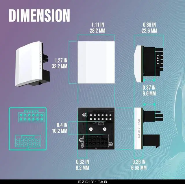 Alt view image 3 of 7 - WRIARICH 12VHPWR 12+4 Pin 180 Degree Slim Angled Power Adapter, 600W PCIe 5.0 GPU Connector White STD Type, Compatible with RTX 4090/4080/4070Ti Graphics Cards, 1 Pack