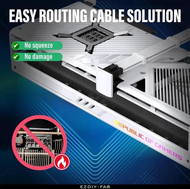 Alt view image 7 of 7 - WRIARICH 12VHPWR 12+4 Pin 180 Degree Slim Angled Power Adapter, 600W PCIe 5.0 GPU Connector White STD Type, Compatible with RTX 4090/4080/4070Ti Graphics Cards, 1 Pack