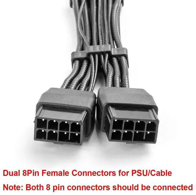 Alt view image 4 of 6 - WRIARICH 12VHPWR 90 Degree Adapter, 16AWG 12+4Pin 16Pin GPU PCIe 5.0 Cable Converter to Dual 8Pin PCIe Power Connectors, Right Angle Type A Compatible with RTX 3090Ti/4070Ti/4080/4090 Graphics Cards