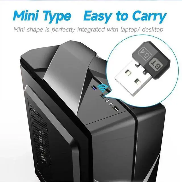 Alt view image 6 of 6 - WRIARICH Bluetooth 5.3 USB Adapter, 2.4GHz Wireless Bluetooth Dongle Receiver for Mouse, Keyboard, Game Controller, Speaker, Printer, Multi-Device Bluetooth Converter for Desktop Laptop PC