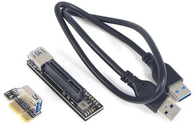 Alt view image 2 of 6 - WRIARICH PCIe X1 to X4 Riser Card, USB 3.0 PCI-E SATA Expansion Adapter Extender
