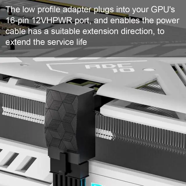 Alt view image 5 of 6 - WRIARICH Type A 90° Right Angle 12VHPWR Adapter, PCIe 5.0 16Pin GPU Power Connector, 600W, Compatible with RTX 3090Ti 4070Ti 4080 4090