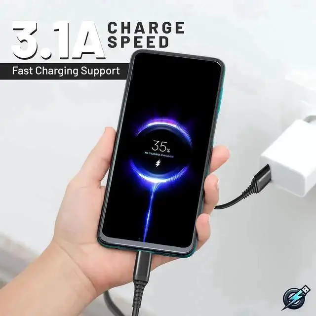 Alt view image 2 of 7 - WRIARICH 5 Pack Braided USB-A to USB-C Fast Charging Cables, 3FT×2 + 6FT×2 + 10FT, 60W QC3.0 3.1A 10Gbps Data Cord for iPhone 15, MacBook Pro, Galaxy S23, Pixel & Game Consoles