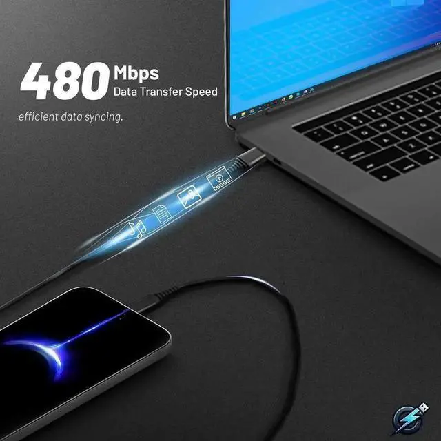 Alt view image 3 of 7 - WRIARICH 5 Pack Braided USB-A to USB-C Fast Charging Cables, 3FT×2 + 6FT×2 + 10FT, 60W QC3.0 3.1A 10Gbps Data Cord for iPhone 15, MacBook Pro, Galaxy S23, Pixel & Game Consoles