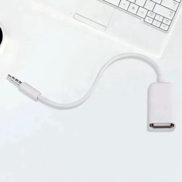 Alt view image 4 of 4 - WRIARICH 3.5mm Male to USB Female Audio Converter Cable, Car AUX USB Adapter Cord for Vehicle Audio System