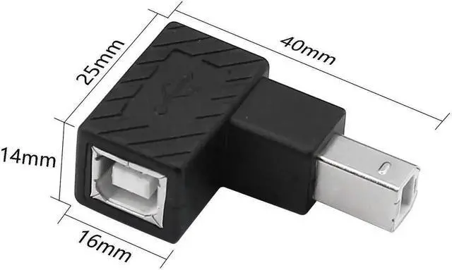 Alt view image 2 of 5 - WRIARICH 2 Pack 90 Degree USB 2.0 Type-B Male to Female Right Angle Adapter, Printer Port Extender for Printers, Scanners, External Hard Drives