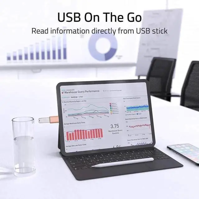 Alt view image 6 of 6 - WRIARICH 2 Pack USB-C to USB 3.0 Adapter, Thunderbolt 3 Type-C Male to USB-A Female Converter Rose Gold for MacBook Pro Pre-2019, MacBook Air 2018/2019, Dell XPS & All USB-C Devices