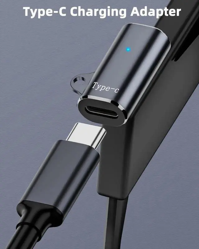 Alt view image 3 of 6 - WRIARICH 2-Pack Grey USB-C Magnetic Charging Adapter Converter for Shokz Aeropex / OpenRun / OpenRun Pro / OpenRun Mini / OpenComm Headphones