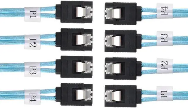 Alt view image 2 of 3 - WRIARICH Internal SAS 4 SATA Host to 4 SATA 7pin Target Hard Disk 6Gbps Data Server Raid Cable 50cm