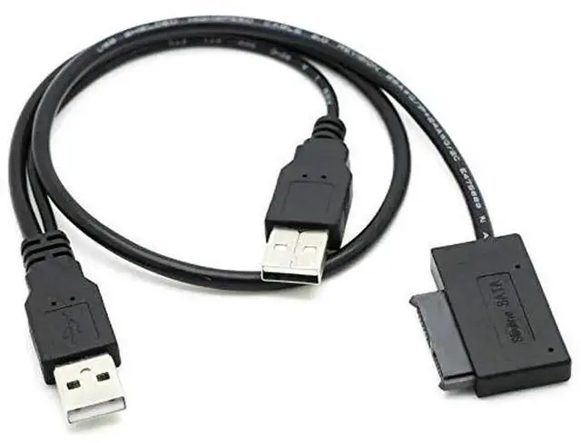 Alt view image 2 of 5 - WRIARICH USB 2.0 to 7+6Pin 13Pin Slimline SATA Cable, External Power & Data Converter Cord for Laptop Slim SATA CD-ROM DVD-ROM ODD Hard Drive Caddy