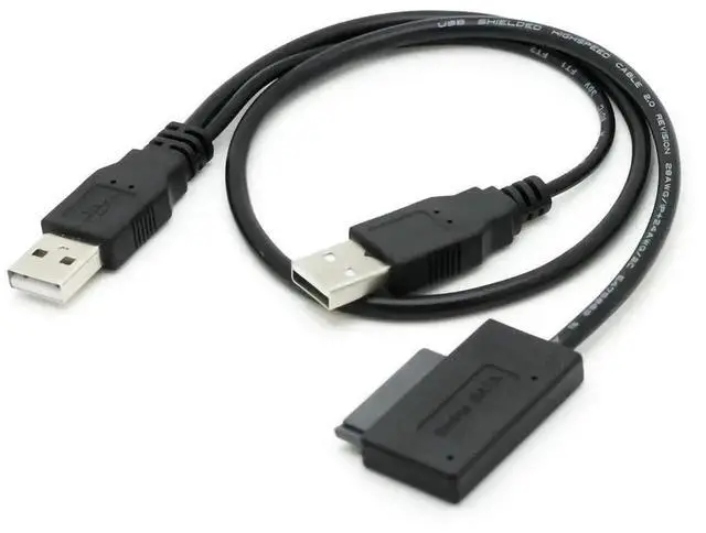 Main image of WRIARICH USB 2.0 to 7+6Pin 13Pin Slimline SATA Cable, External Power & Data Converter Cord for Laptop Slim SATA CD-ROM DVD-ROM ODD Hard Drive Caddy