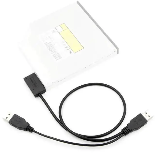 Alt view image 3 of 5 - WRIARICH USB 2.0 to 7+6Pin 13Pin Slimline SATA Cable, External Power & Data Converter Cord for Laptop Slim SATA CD-ROM DVD-ROM ODD Hard Drive Caddy