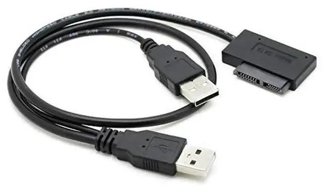 Alt view image 5 of 5 - WRIARICH USB 2.0 to 7+6Pin 13Pin Slimline SATA Cable, External Power & Data Converter Cord for Laptop Slim SATA CD-ROM DVD-ROM ODD Hard Drive Caddy