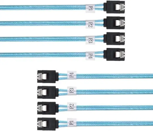 Alt view image 3 of 3 - WRIARICH 100cm Internal SAS to 4 SATA Cable, 6Gbps SFF Host to 4x 7Pin SATA Hard Drive Cord for Server RAID