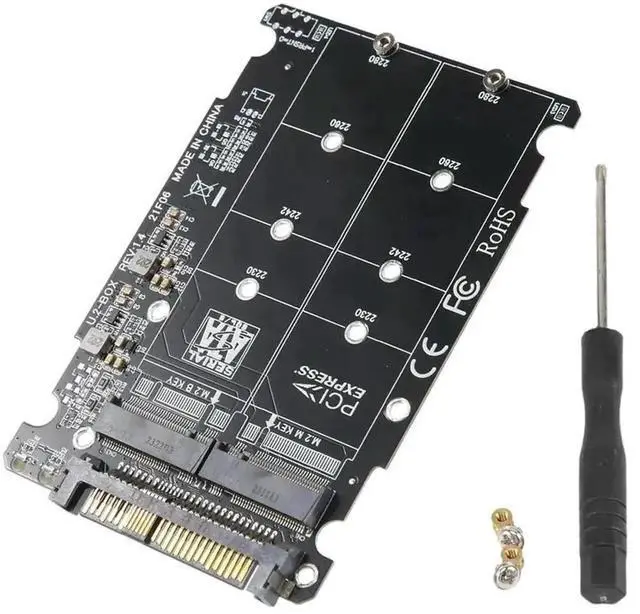Main image of WRIARICH 2 in 1 M.2 to U.2 Adapter, M.2 NVMe M-Key & SATA B-Key NGFF SSD to PCIe U.2 SFF-8639 Converter PCB Card, High Speed PCIe4.0 x4 Storage Adapter for Desktop PC Server Workstation