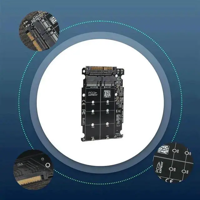 Alt view image 4 of 4 - WRIARICH 2 in 1 M.2 to U.2 Adapter, M.2 NVMe M-Key & SATA B-Key NGFF SSD to PCIe U.2 SFF-8639 Converter PCB Card, High Speed PCIe4.0 x4 Storage Adapter for Desktop PC Server Workstation