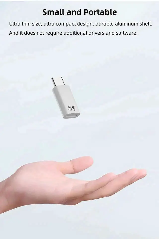 Alt view image 2 of 6 - WRIARICH 2 Pack USB C to Lavalier Microphone Adapter, Type C Mic Converter Compatible with iPhone 15/16 Series, iPad Air & Pro, Only for Lapel Mics, No Headphone & Data Function