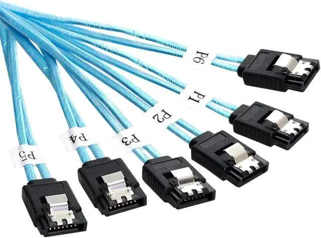 Alt view image 3 of 3 - WRIARICH SAS 6 SATA 7Pin Male Internal Host to 6 SATA 7pin Male Target Hard Disk 6Gbps Data Server Raid Cable 1m