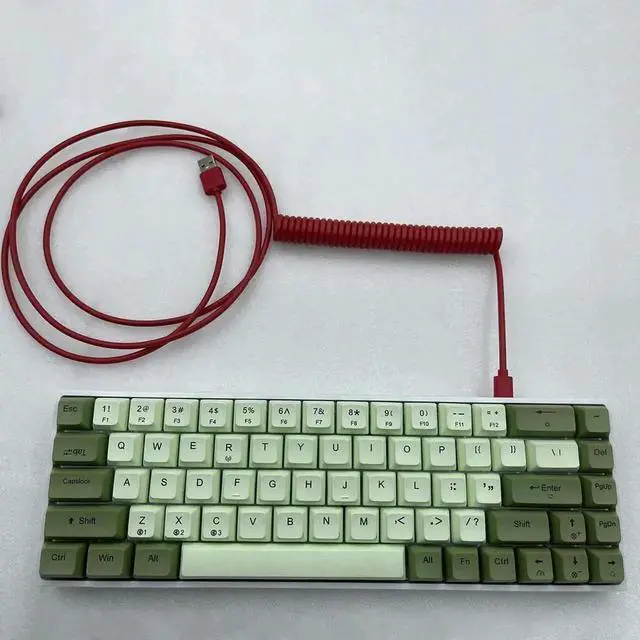 Alt view image 2 of 4 - WRIARICH Coiled Aviator Keyboard Cable, Type-C to USB Detachable Aviator Wire Replacement Cable for Mechanical Keyboard