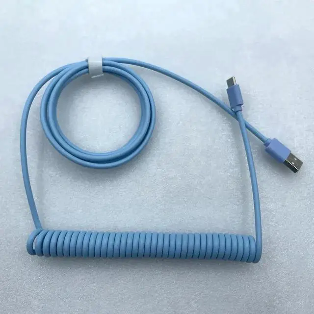 Alt view image 3 of 4 - WRIARICH Coiled Aviator Keyboard Cable, Type-C to USB Detachable Aviator Wire Replacement Cable for Mechanical Keyboard