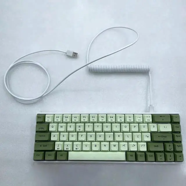 Alt view image 4 of 4 - WRIARICH Coiled Aviator Keyboard Cable, Type-C to USB Detachable Aviator Wire Replacement Cable for Mechanical Keyboard